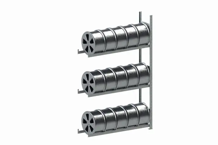 Meta Felgenregal Stecksystem CLIP | Anbauregal | HxBxT 200x130x30cm | 4 Ebenen | Fachlast 150kg | Verzinkt