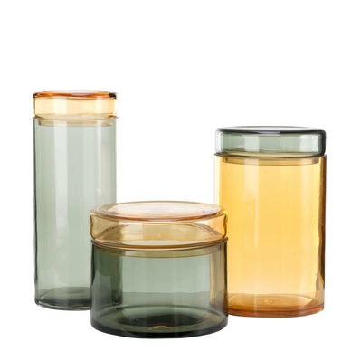 Vorratsbehälter POLSPOTTEN Caps & Jars Brown (Set von 3)