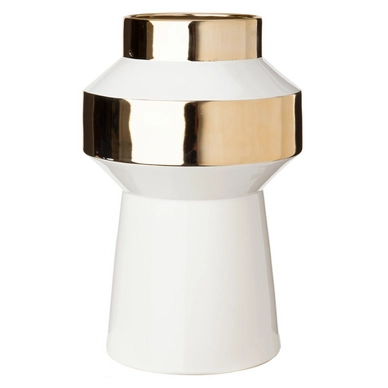 Vase POLSPOTTEN Object White & Gold Medium