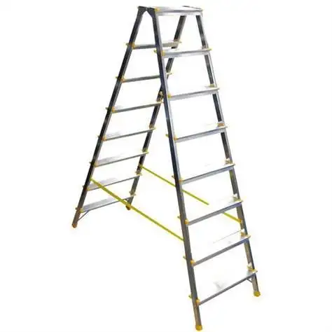 Metal Double Giraffe Doppelseitige-Aluminium-Stufenstehleiter | 8 Stufen | 178cm hoch | 150kg Tragkraft | Leiter, Trittleiter, Stufenleiter, Haushaltsleiter