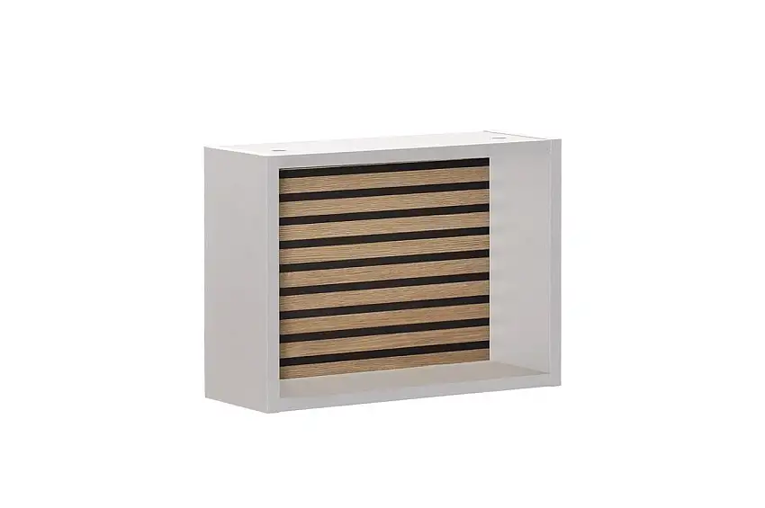 Möbelpartner Wandregal Zebra | HxBxT 30x40x16cm | 1x Würfelregal | Akustikpaneele Eiche/Weiß