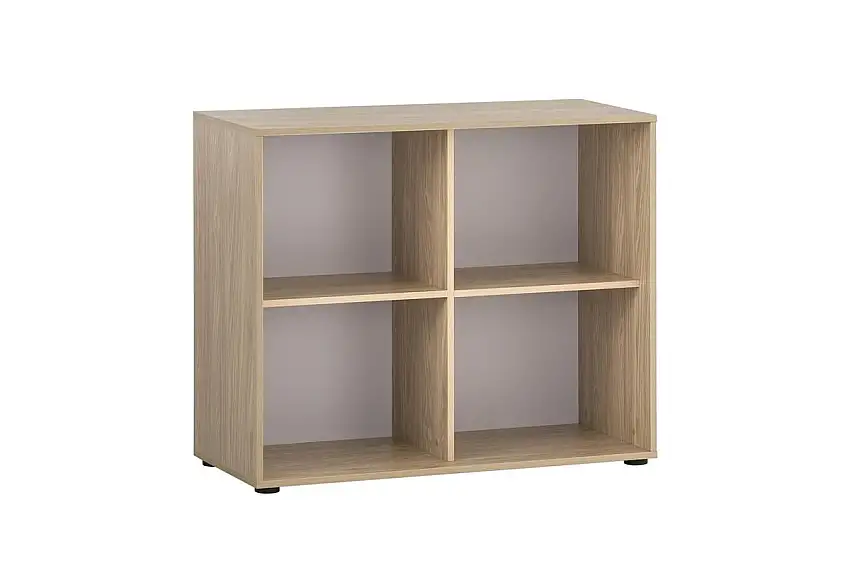 Möbelpartner Aktenregal Swan | Large | HxBxT 84x100x41cm | 4 Fächern | Eiche/Weiß