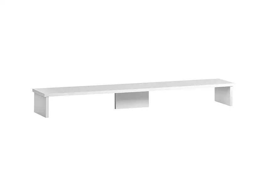 Möbelpartner Monitorständer für Schreibtisch Fox | Large | HxBxT 13x110x20cm | für 2 Bildschirme | Weiß