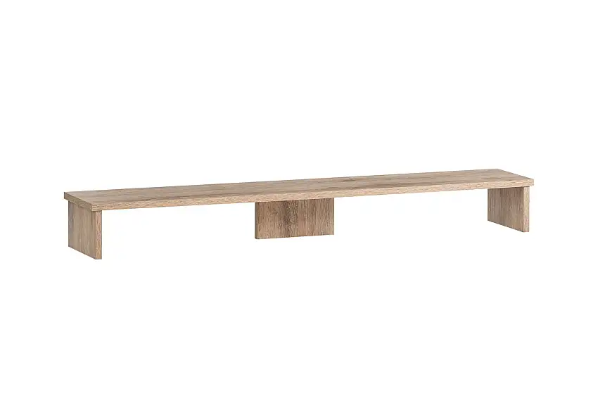 Möbelpartner Monitorständer für Schreibtisch Fox | Large | HxBxT 13x110x20cm | für 2 Bildschirme | Eiche