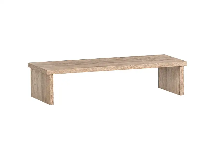 Möbelpartner Monitorständer für Schreibtisch Fox | Small | HxBxT 13x55x20cm | für 1 Bildschirm | Eiche