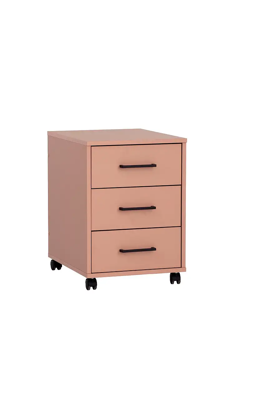 Möbelpartner Rollcontainer Jellyfish | HxBxT 57x40x50cm (Höhe mit Rollen) | 3 Schubladen | Apricot