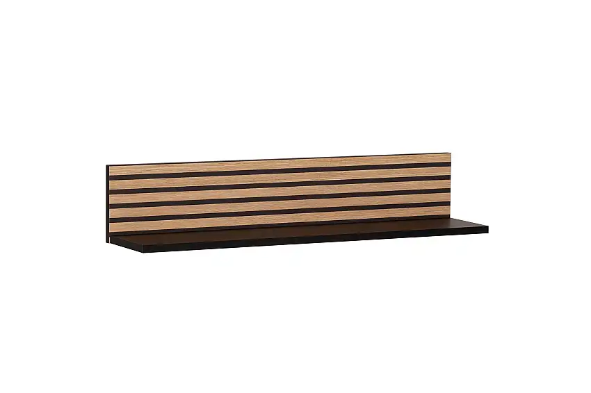 Möbelpartner Wandregal Zebra | HxBxT 16x80x17cm | Akustikplattenoptik Schwarz
