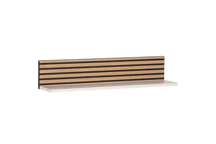 Möbelpartner Wandregal Zebra | HxBxT 16x80x17cm | Akustikplattenoptik Weiß