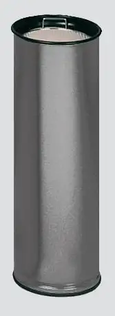 Klassischer runder Ascher mit Sieb, optimal für alle Raucherzonen | HxBxT 66x23x23cm | Verzinkter Stahl | Silber