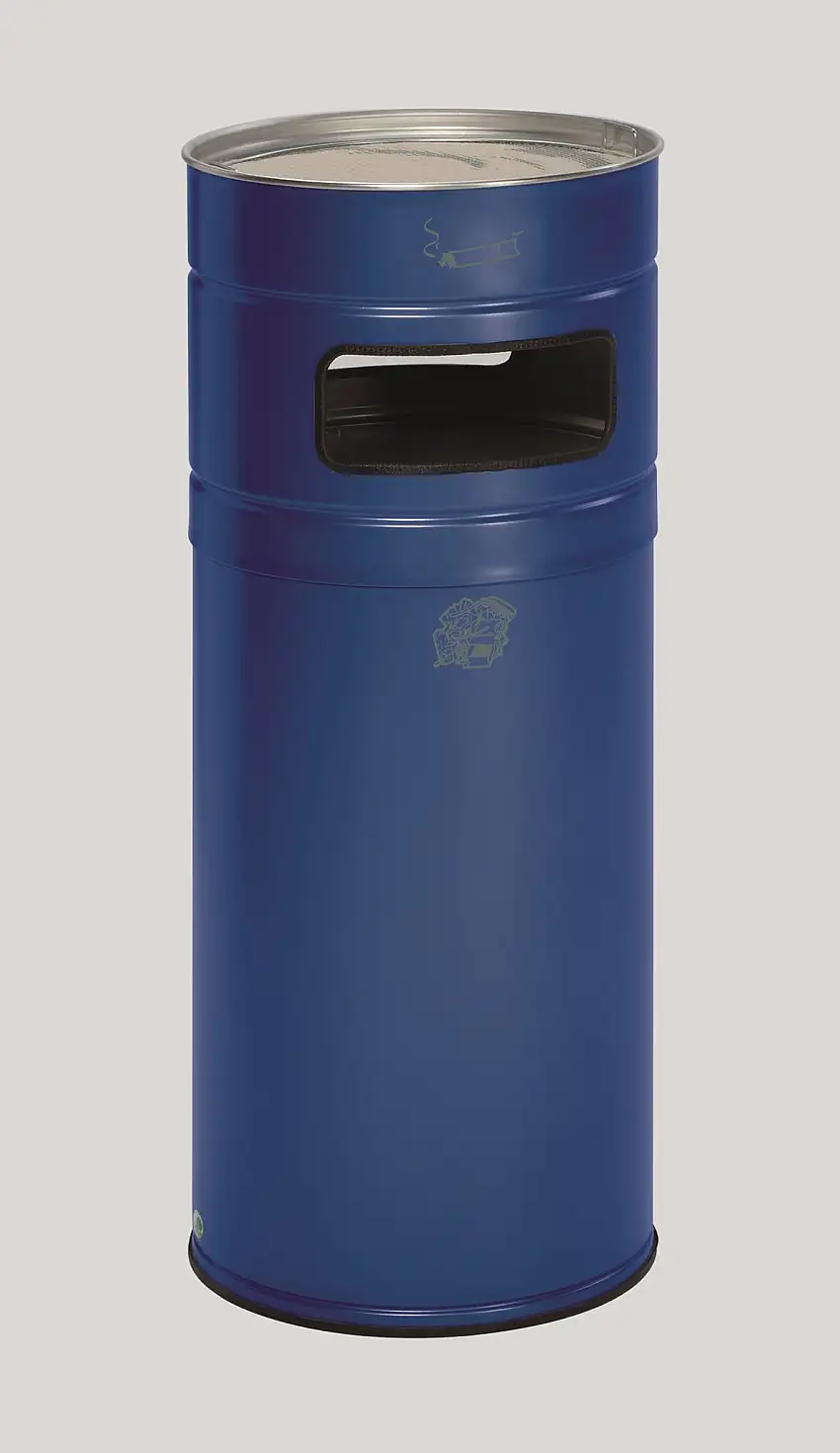 Robuster Kombiascher mit 2-Fach-Einwurf | 104 Liter, HxBxT 99x43,5x43,5cm | Verzinkter Stahl | Blau