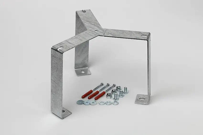 Bodenhalter für Abfallsammler mit Deckel & Einflügeltür 70 Liter | Stahl | Grau