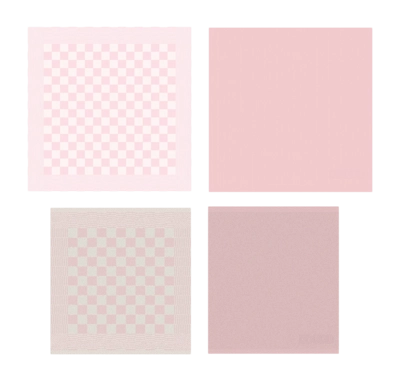 Kombi-Set DDDDD Barbeque Logo Pastel Pink 2 Küchentücher + 2 Geschirrtücher