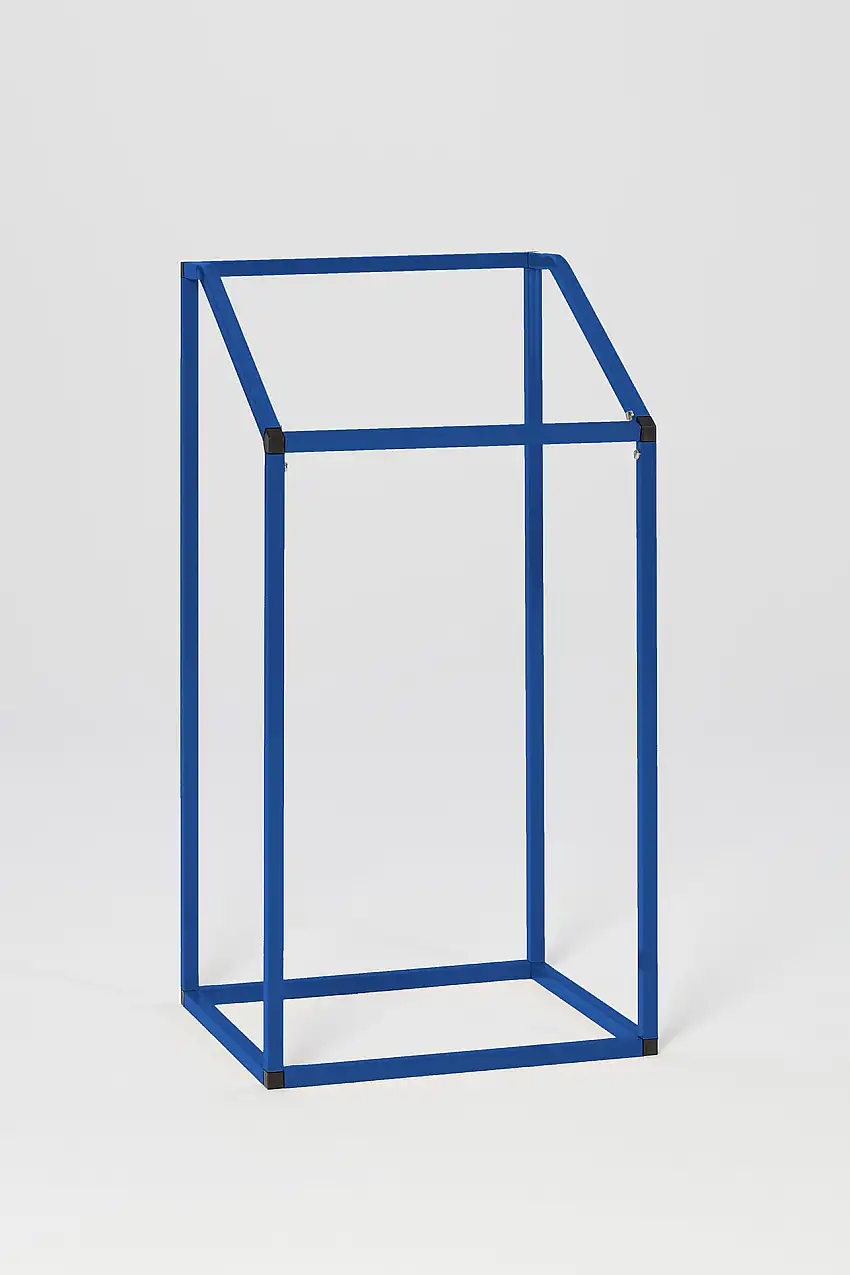 Robuster Müllsackhalter aus Vierkantrohren | für 240 Liter, HxBxT 119x63x54cm | Stahl | Blau