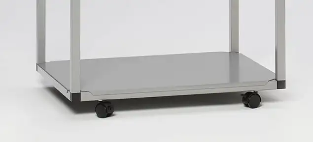 Fahrwerksatz für Müllsackhalter aus Vierkantrohren 240/1000 Liter | Silber