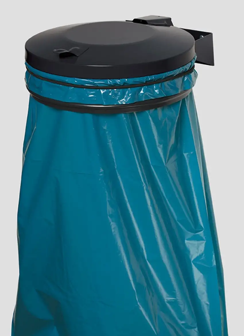 Wandhalterung mit großer Einwurföffnung | anthraziter Deckel | 39,5cm Durchmesser | Stahl | Anthrazit