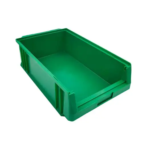SuperSparSet 10x Sichtlagerbox Classic B | Grün | HxBxT 15x32x50cm | Polypropylen | Sichtlagerbehälter, Sichtlagerkasten, Sichtlagerkastensortiment, Sortierbehälter