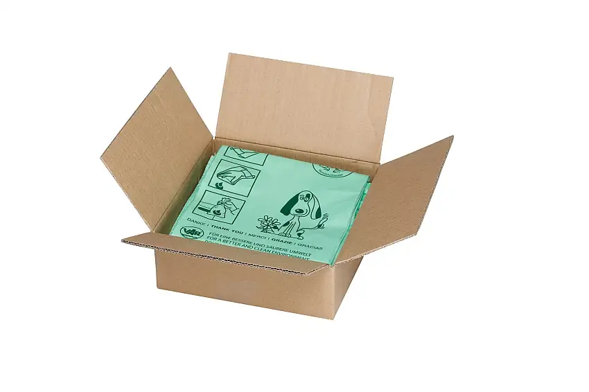 Klassische kompostierbare Hundekotbeutel | 600 Stück | HxBxT 20x35x0,01cm | Grün