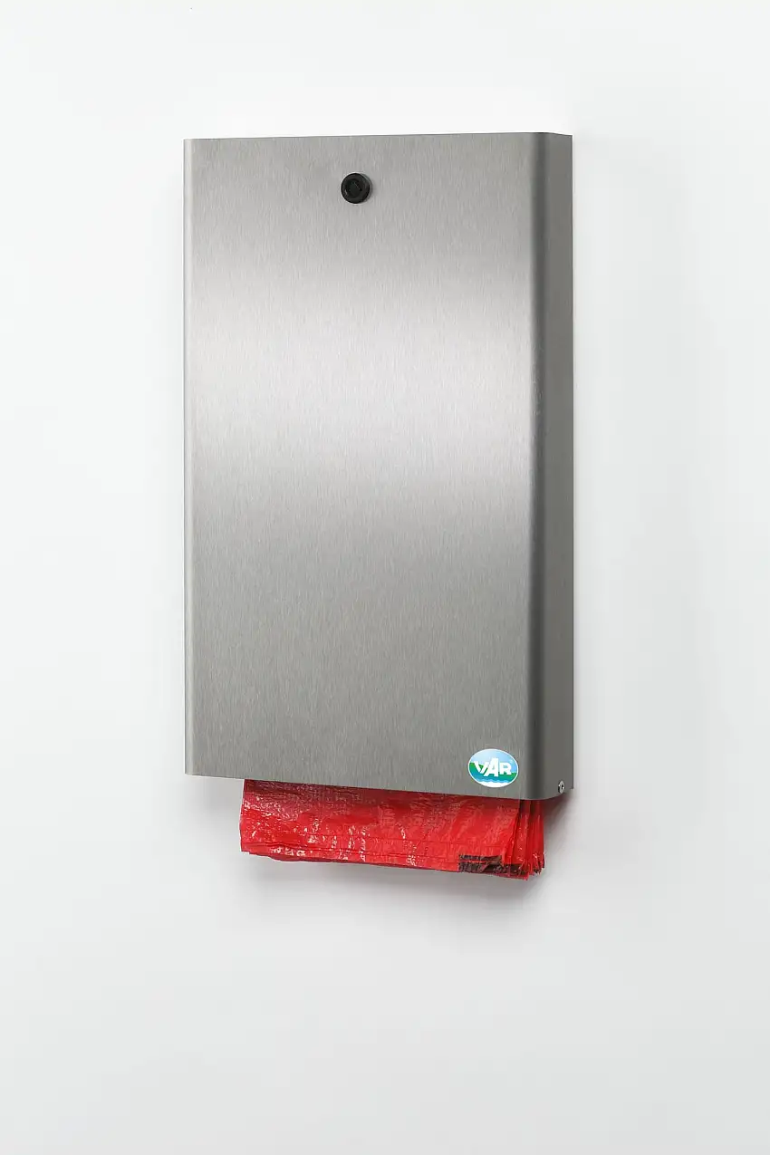 Robuster Hundekotbeutelspender für 200 Beutel | Wand- oder Rohrmontage | HxBxT 43x6x26,5cm | Edelstahl