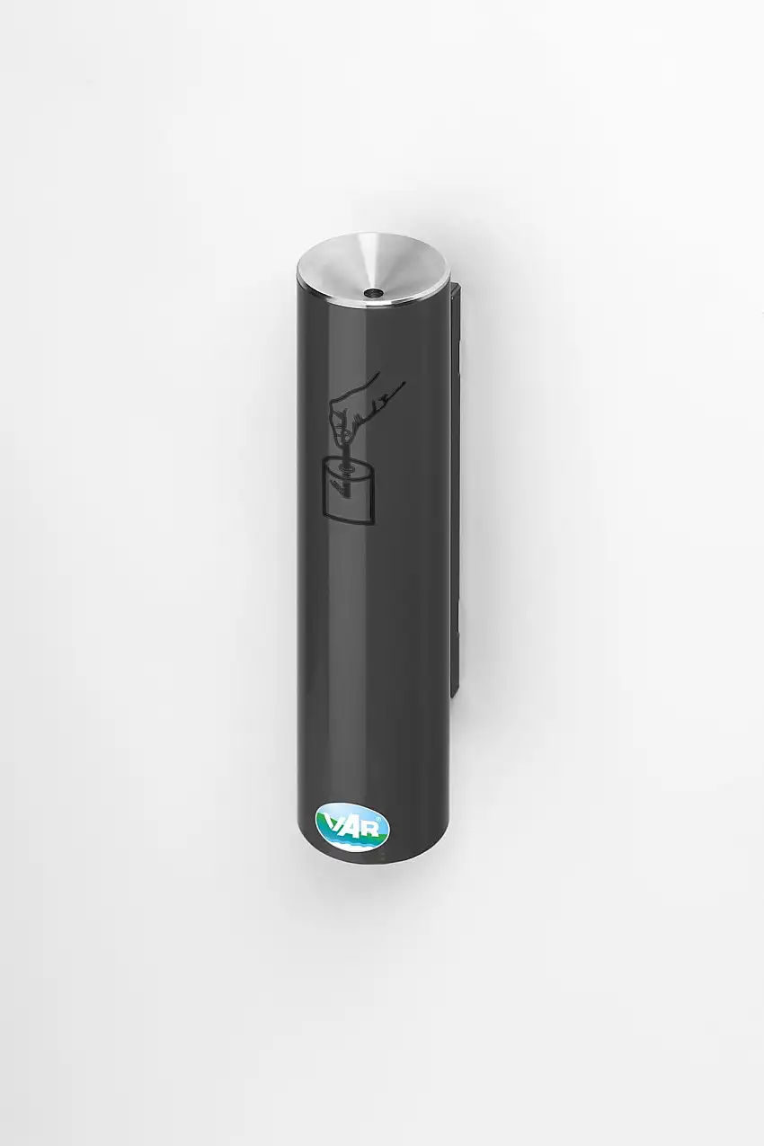 Robuster Sicherheitsascher verschließbar | Keine lange Rauchbelästigung | 0,6 Liter, HxBxT 30x10x10cm | Verzinkter Stahl | Anthrazit