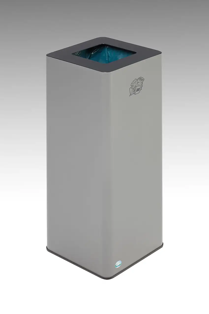 Robuster Wertstoffsammler mit abnehmbarem Deckel | 70 Liter, HxBxT 70x32x32cm | Verzinkter Stahl | Anthrazit