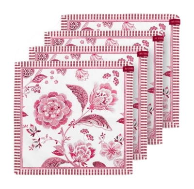 Serviette Pip Studio Royal Regal Flower Red (Set von 4)