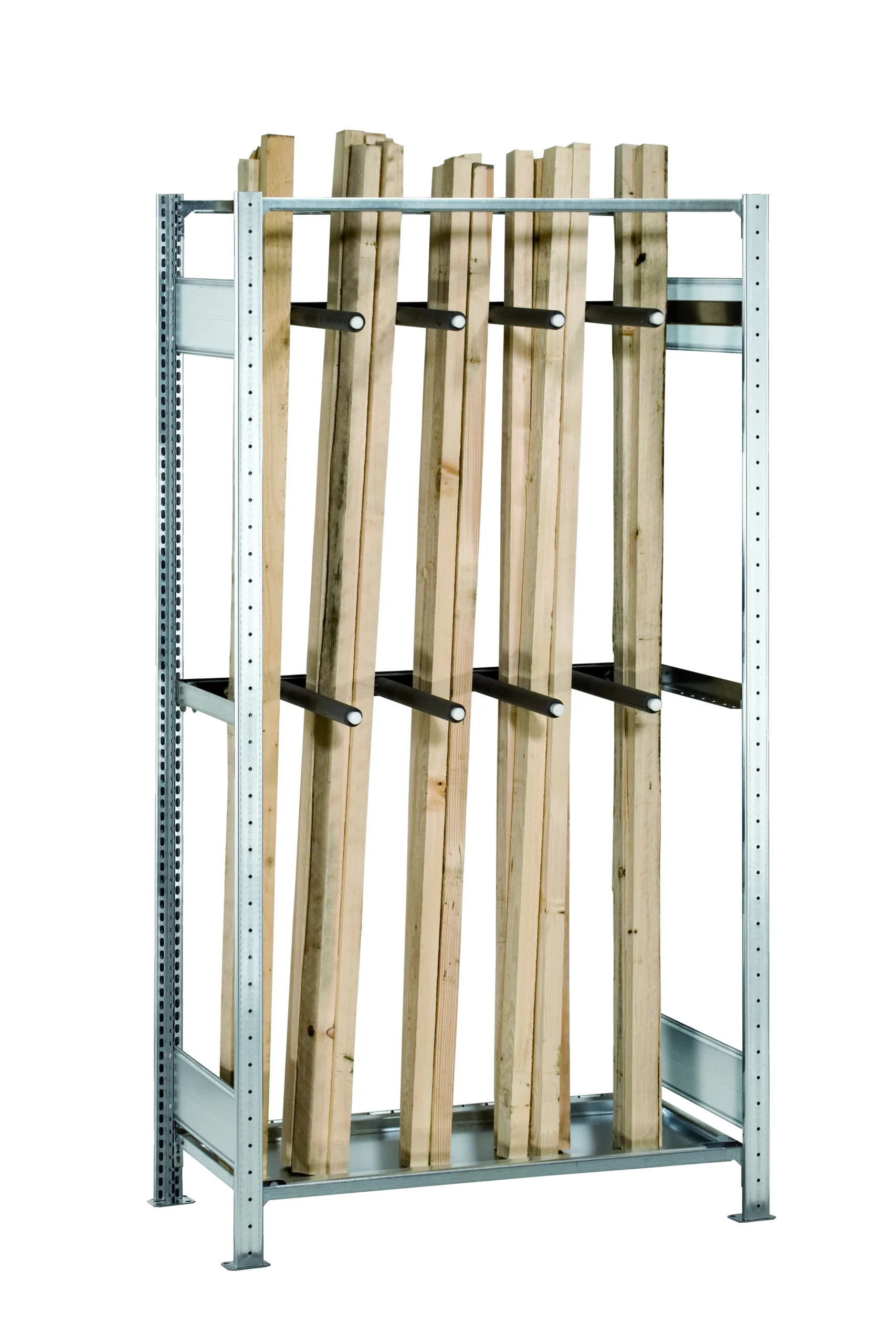 Schulte Langgutregal MULTIplus150 | Grundregal | HxBxT 200x100x50cm | 1 Fachboden | 5 Ablagefächer | 8 Unterteilungsrohren 40cm | Verzinkt