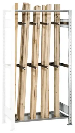 Schulte Langgutregal MULTIplus150 | Anbauregal | HxBxT 200x100x50cm | 1 Fachboden | 5 Ablagefächer | 8 Unterteilungsrohren 40cm | Verzinkt
