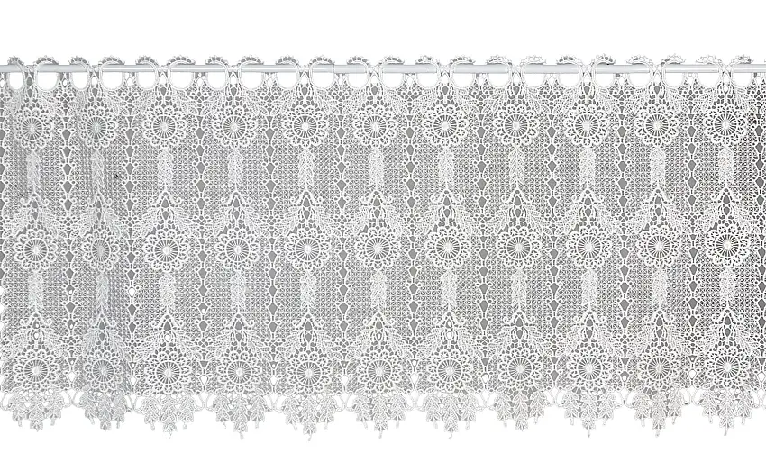 Scheibengardine Bistrogardine Macrame weiß HxB 48x140cm