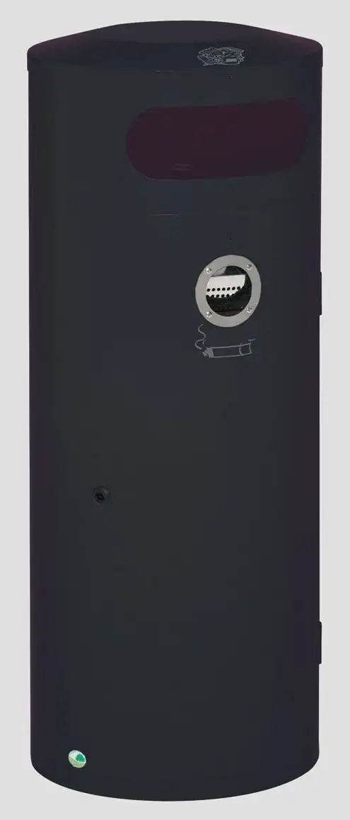 Kombiascher mit Einflügeltür | Ascher innen | 70 Liter, HxBxT 104,5x42x42cm | Verzinkter Stahl | Anthrazit