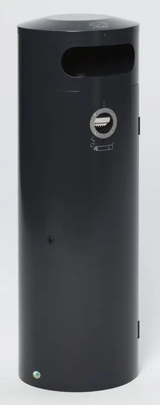 Kombiascher mit Einflügeltür | Ascher innen | 90 Liter, HxBxT 124,5x42x42cm | Verzinkter Stahl | Anthrazit