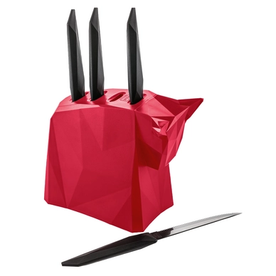 Messerblock Koziol Pablo Himbeere Rot Schwarz