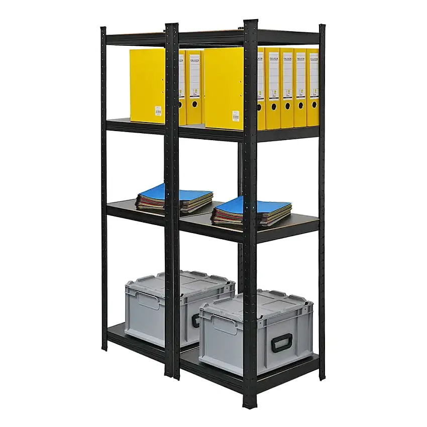 Mega Deal | 2x Wohnregal Ragnar | HxBxT 150x45x45cm | Fachlast 100kg | Matt Schwarz
