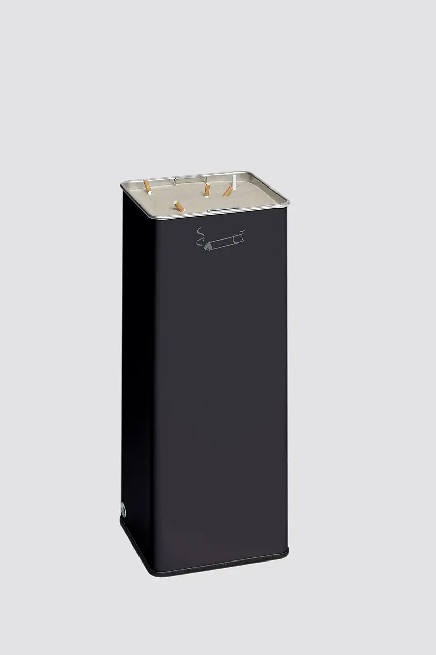 Robuster Ascher mit herausnehmbarem Sandsieb für Eingangsbereiche | HxBxT 66,5x26x26cm | Verzinkter Stahl | Anthrazit