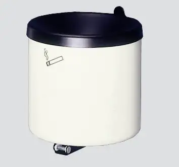 Robuster Ascher zur Wandmontage | 2,4 Liter, HxBxT 16x15,5x15,5cm | Stahl | Weiß