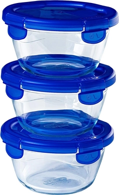 Auflaufform Pyrex Cook & Go Rund mit Deckel (3er-Set)