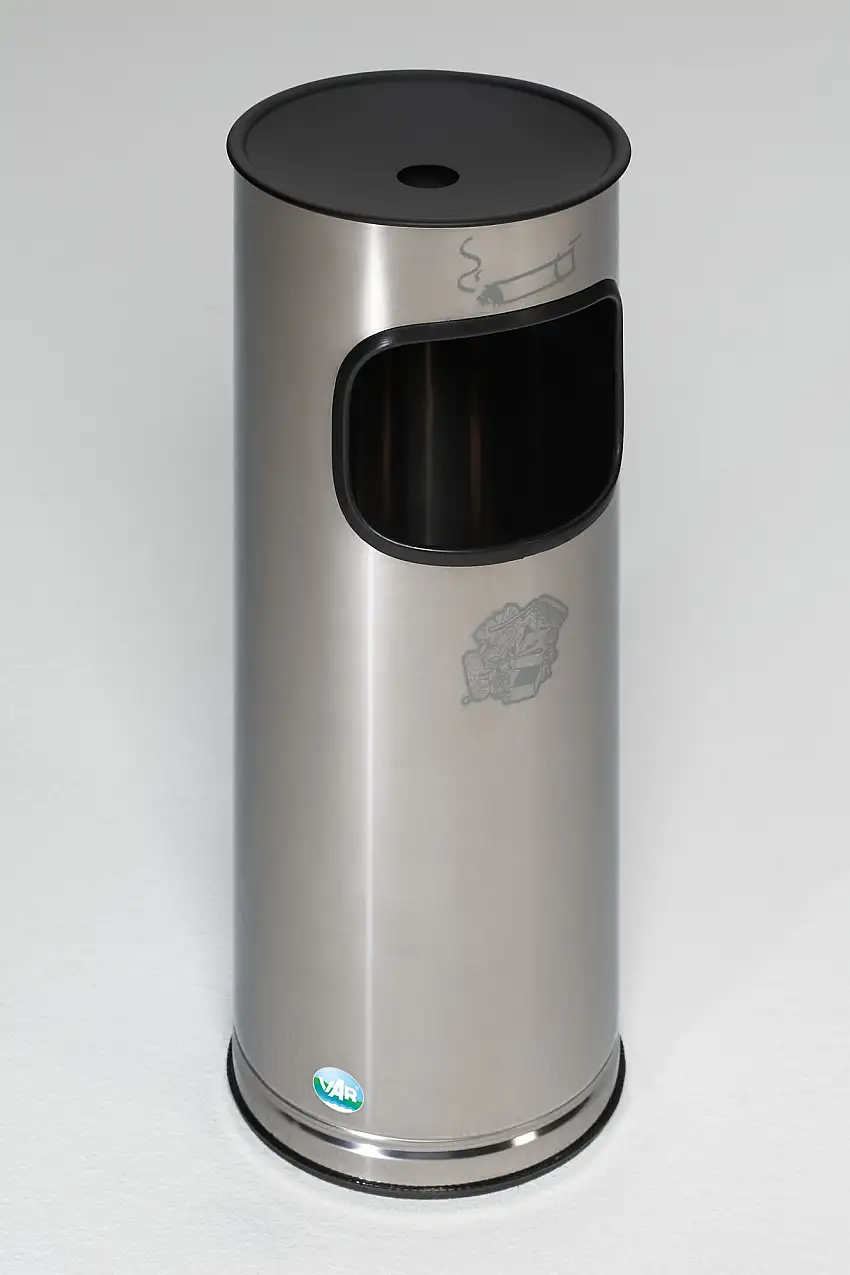 Klassischer runder Kombiascher | HxBxT 61x25x25cm | Edelstahl