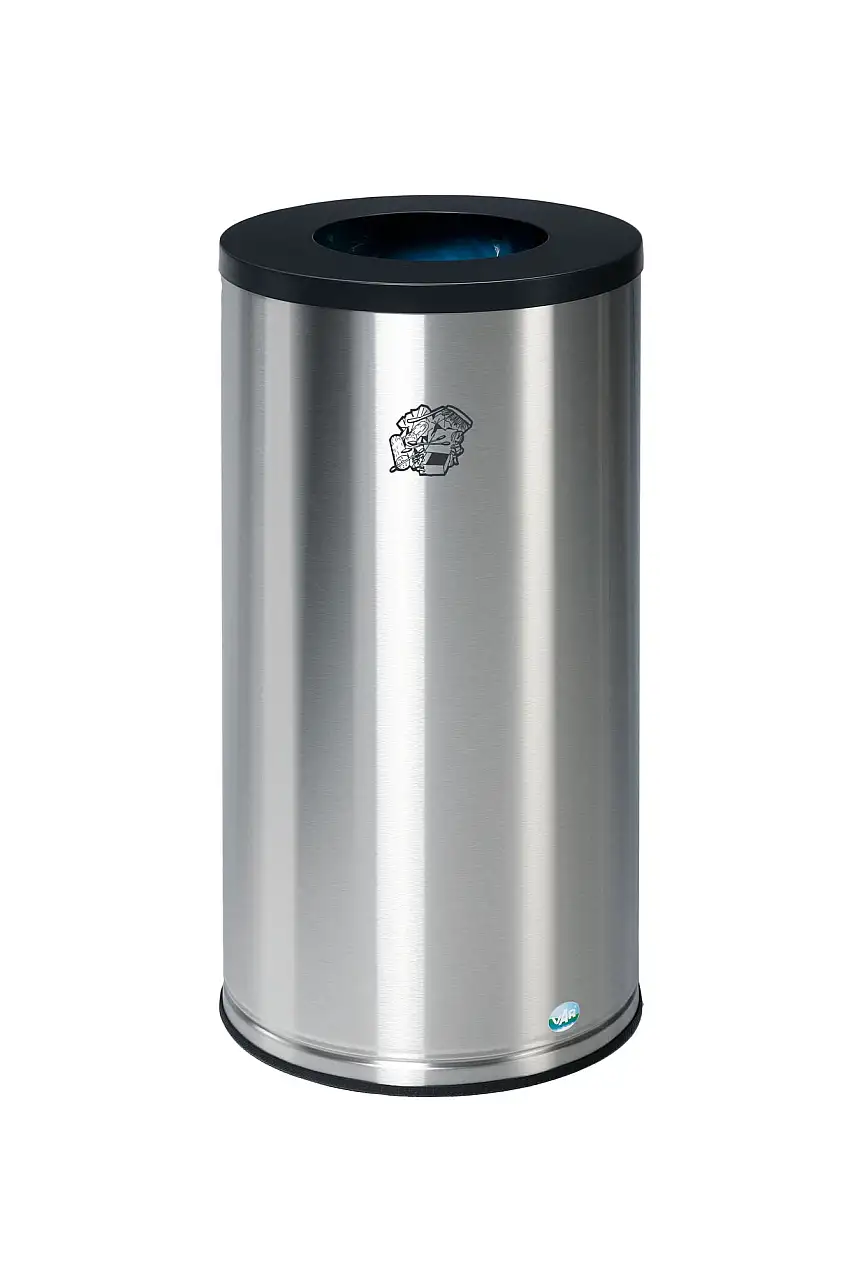 Robuster Wertstoffsammler mit Deckel | 70 Liter, HxBxT 70x35,5x35,5cm | beschichteter Edelstahl | Anthrazit
