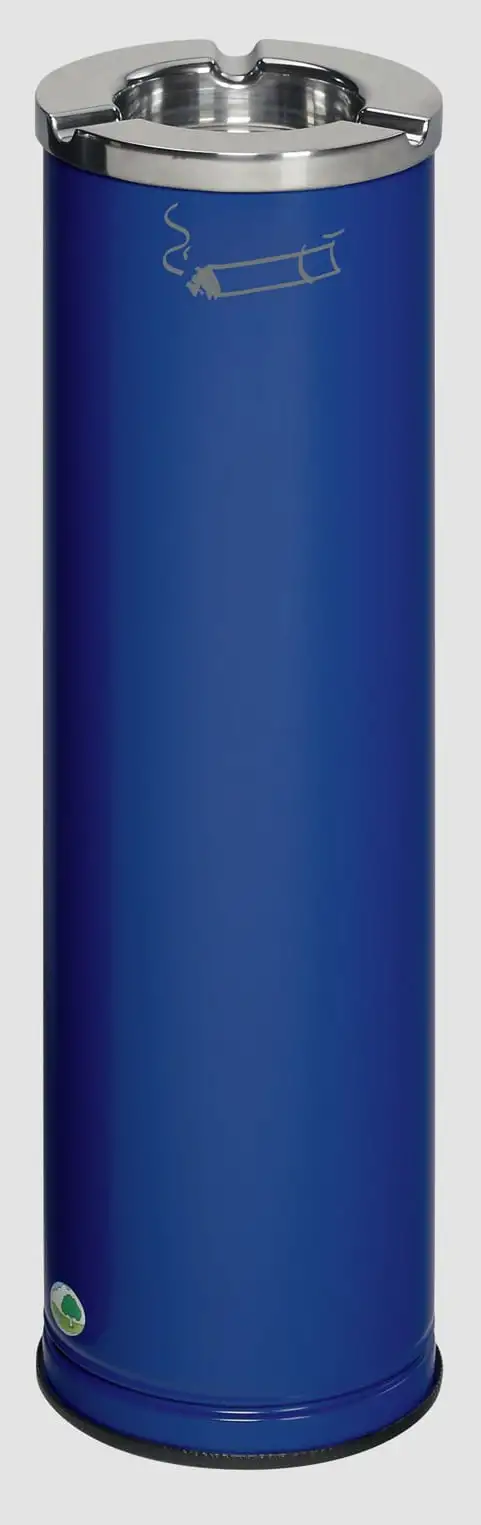 Robuster Ascher mit poliertem Aschereinsatz | 0,2 Liter, HxBxT 66x20x20cm | Verzinkter Stahl | Blau