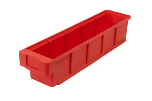 SuperSparSet 16x Regalkasten Classic | Rot | HxBxT 8,3x9x60cm | Polypropylen | Sichtlagerkasten, Sortimentskasten, Sortimentsbox, Kleinteilebox