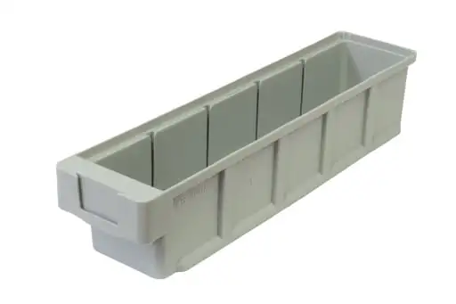 SuperSparSet 16x Regalkasten Classic | Grau | HxBxT 8,3x9x40cm | Polypropylen | Sichtlagerkasten, Sortimentskasten, Sortimentsbox, Kleinteilebox