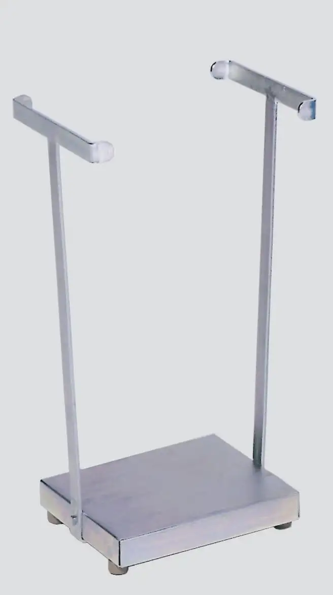 Kompakter Abfallsammler mit 2 Stäben | Stationär | 60 Liter, HxBxT 66,5x33x29cm | Stahl | Grau