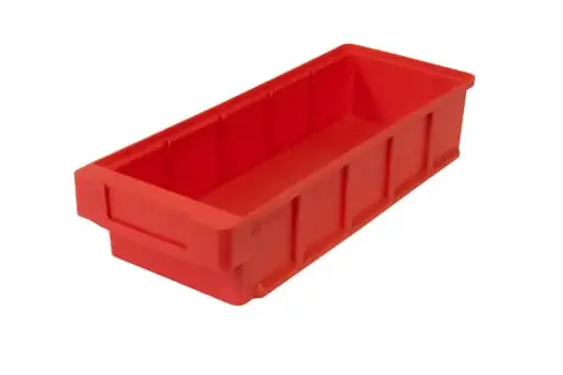 SuperSparSet 10x Regalkasten Classic | Rot | HxBxT 8,3x15x30cm | Polypropylen | Sichtlagerkasten, Sortimentskasten, Sortimentsbox, Kleinteilebox