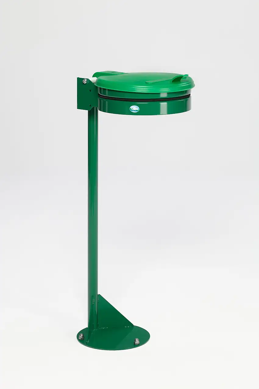 Standhalter mit Gummiband | mit Kunststoff-Deckel | HxBxT 105x37x46,5cm | Stahl | Grün
