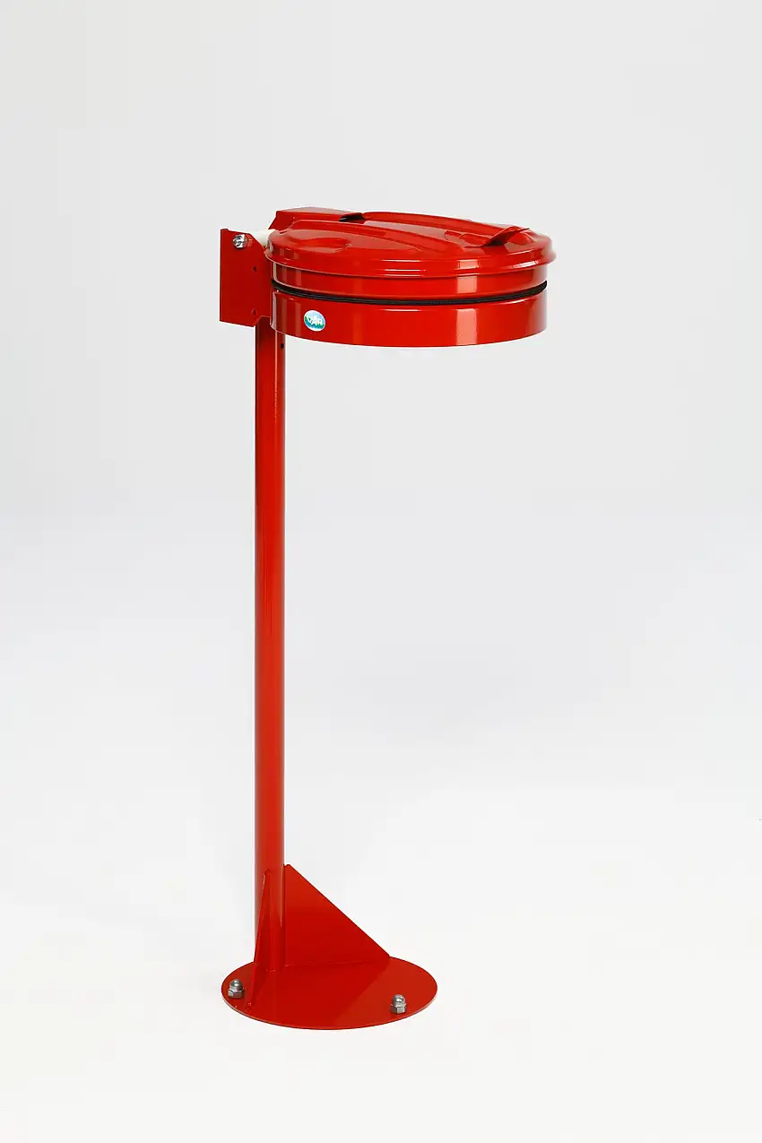 Standhalter mit Gummiband | mit Metall-Deckel | HxBxT 105x37x46,5cm | Stahl | Rot