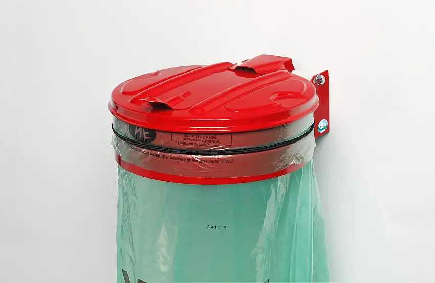 Wandhalterung mit Gummiband | mit Metall-Deckel | BxT 37x46,5cm | Stahl | Rot