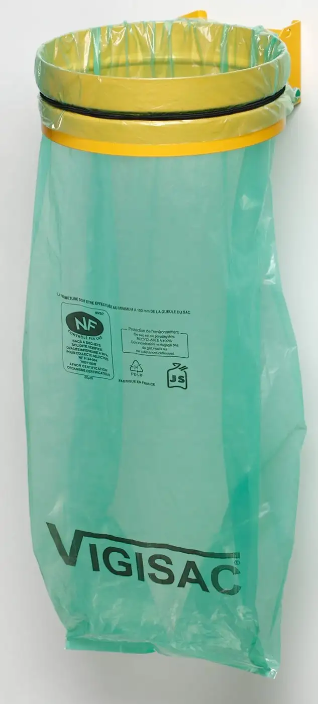 Wandhalterung mit Gummiband | ohne Deckel | BxT 37x46,5cm | Stahl | Gelb