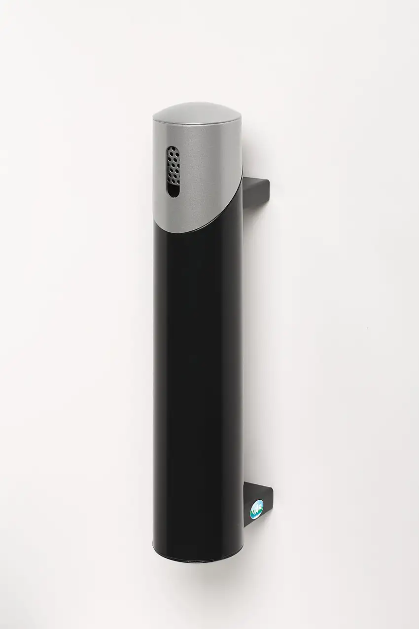 Robuster Wandascher | 145cm Rohrlänge | zum Einbetonieren | 1,4 Liter, HxBxT 51x10x17cm | Stahl | Anthrazit