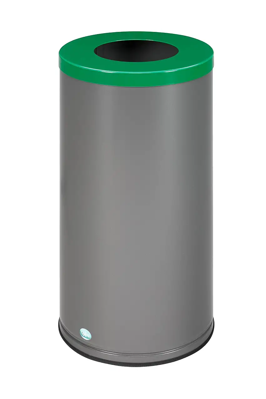 Robuster Wertstoffsammler mit abnehmbarem Deckel | 70 Liter, HxBxT 70x36,5x36,5cm | Verzinkter Stahl | Smaragdgrün