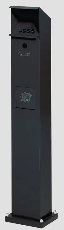 Kombiascher Standsäule für Außenbereich | HxBxT 115x18x15cm | Verzinkter Stahl | Anthrazit