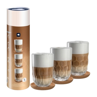 Latte Macciato Glas Leonardo Gocce 390ml (3er-Set)